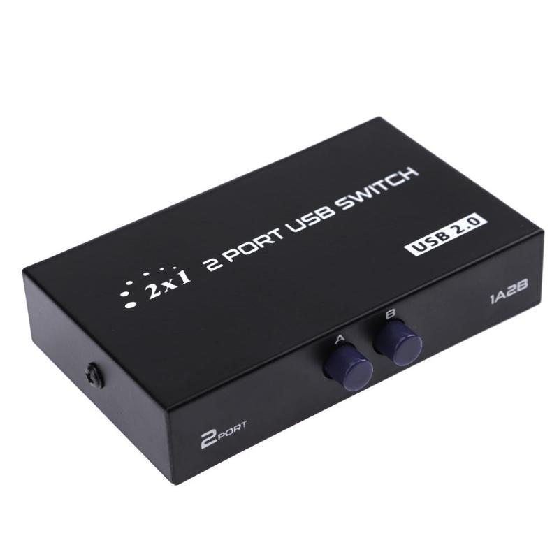 1A 2B 2 Ports Manual USB 2.0 Sharing Device Network Sharing Switch Box for 2 Computer to Share 1 Printer Scanner