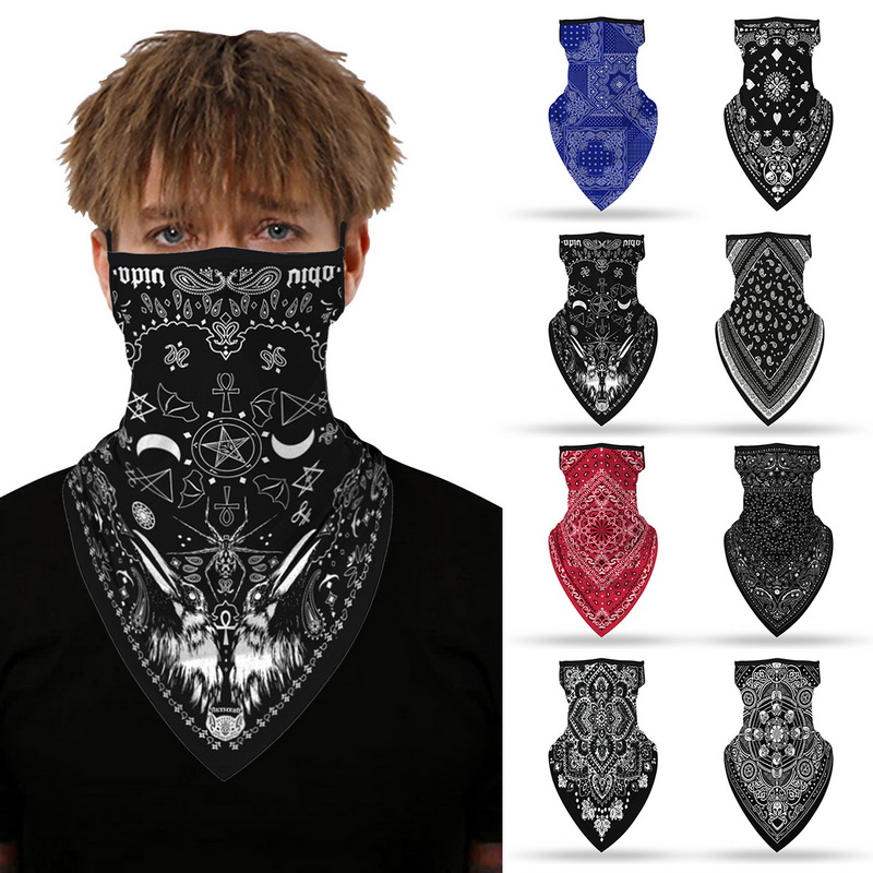 New Design Headband Skull Neck Gaiter Head Scarves Ear Cover Face Shield Scarf Breathable Bandana Half Face Guard Men Girls