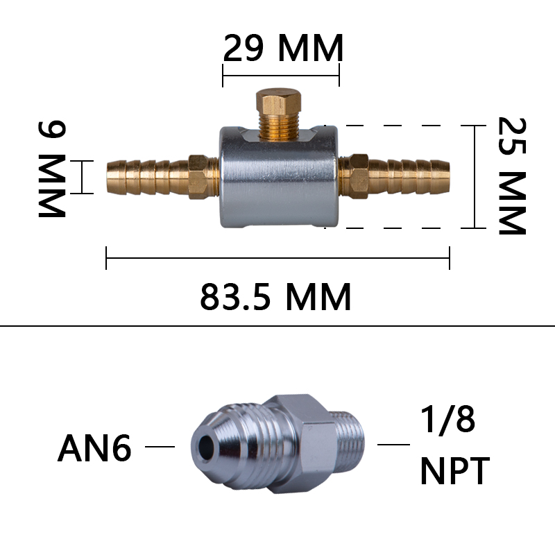 Universal 1/8 NPT Fuel Pressure Gauge Liquid Filled Polished Case 0-160 psi and adaptor kit For fuel injection systems