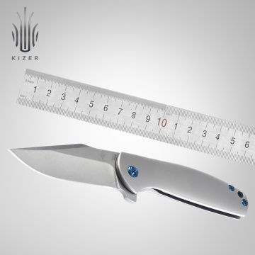 Kizer titanium knife Ki3472 Ursa Minor high hardness survival multi-function folding knife for men designed by Ray Laconico