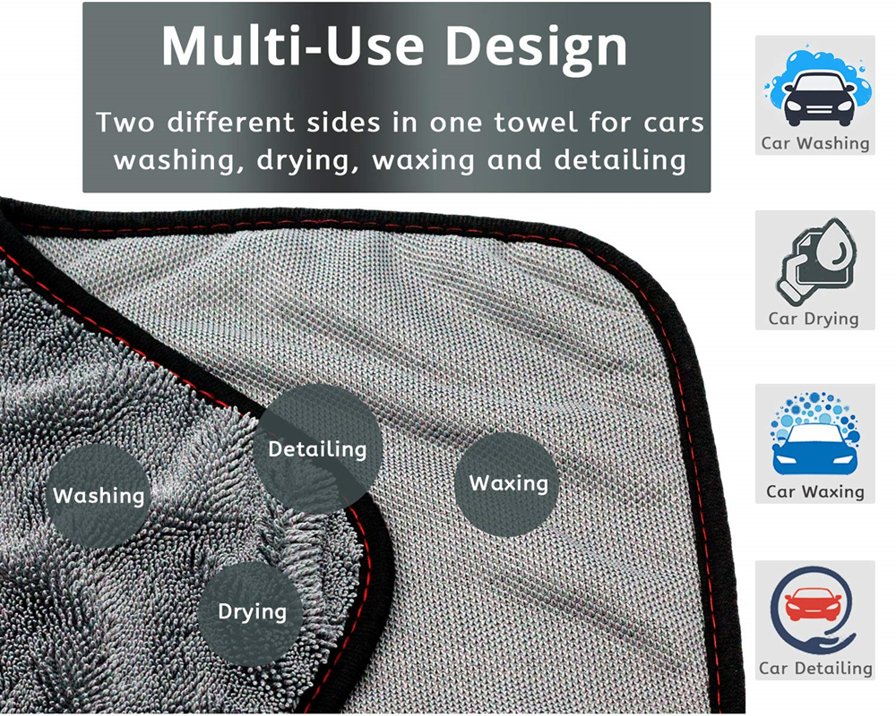 Car Wash Towel Microfiber Car Cleaning Drying Cloth Hemming Car Care Cloth Detailing Car Wash Towel For Toyota BMW Hyundai Kia