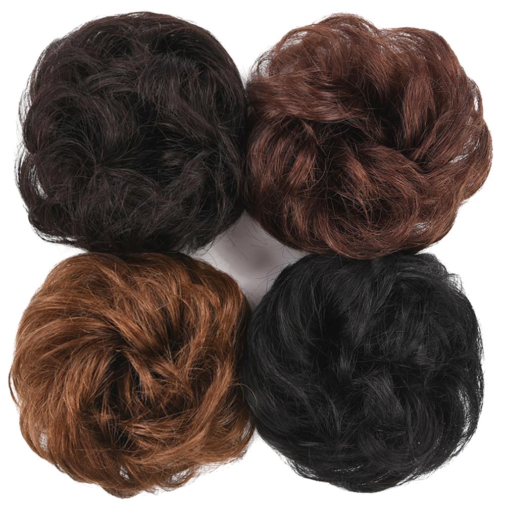 Brazilian Remy Hair Bun Elastic Donut Ponytail Human Hair 100% Human Hair Curly Clip Ins Chignon Human Hair Ponytail Extension