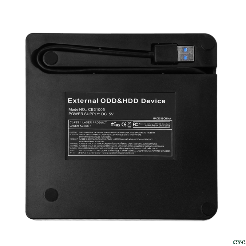 Ultra-slim USB 3.0 External CD DVD-RW Drive Rom Rewriter Burner Writer 5Gbps Date Transfer 14.8x14.2x1.8cm for Laptop Desktops