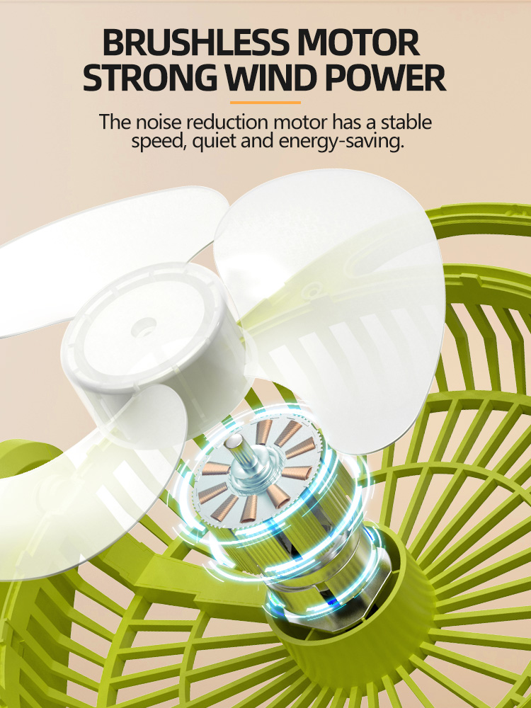 6 inch Rechargeable Desktop Fan with Emergency Light and Hook-7620-detail-3