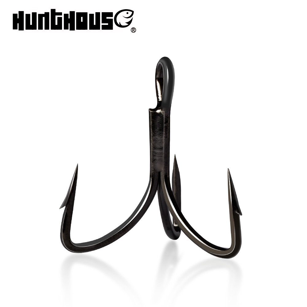 hunthouse treble hook carbon triple fishing hooks fishing tees 1/0# 2# 4# 6# for fish lure stainless carbon steel