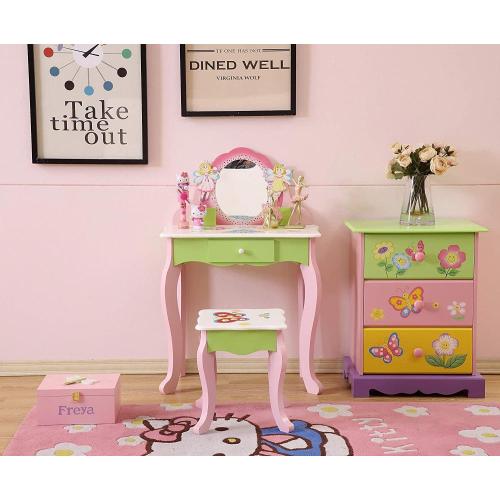 Supply Kids Vanity Table Set With Makeup Mirror with High Quality