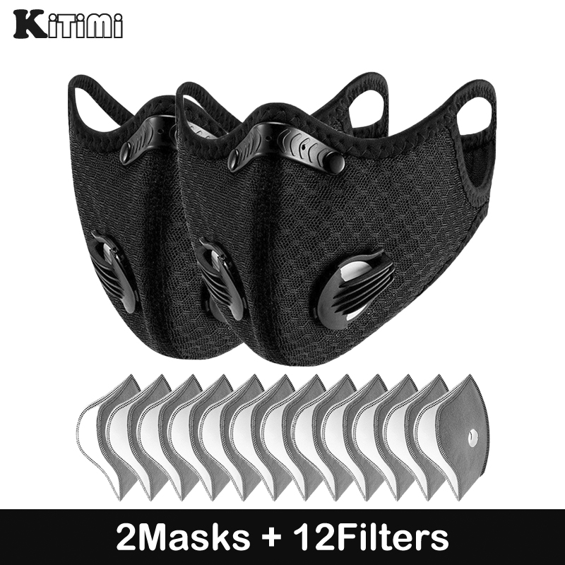 Mask With 4 Replacement Pad 2 Exhaust Valves Half Face Mask Face Cover For Cycling Outdoor masque lavable Halloween Cosplay