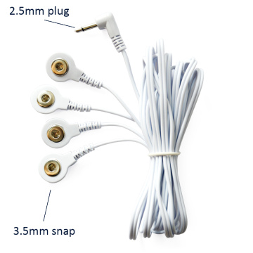 2 Pieces Replacement Jack DC Head 2.5mm Electrode Lead Wires Connector Cables Connect Physiotherapy Machine or TENS Unit