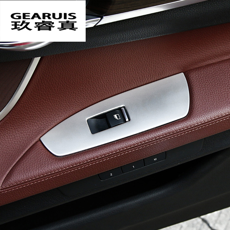 Car Styling Interior Door Window Glass lifter Switch Button frame Cover Trim For BMW 7 Series F01 F02 740Li 730Li Accessories