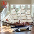 LUCKK 90CM Amerigo Vespucci Handmade Big Wooden Sailboat Model Home Interior Decor Nautical Crafts Figurine Ornaments Free Ship