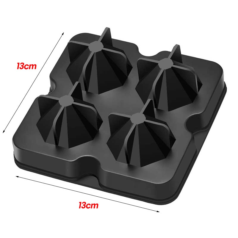 Ice Cube Tray Silicone Ice Cream Maker Diamond Reusable Mold Bar Tools Novel Accessories Cocktail Chocolate Mold with Funnel