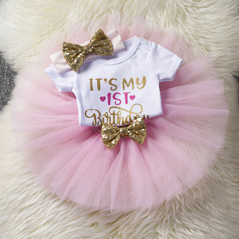 My Little Girl Baby Clothing Sets 1 Year Toddler Tutu First Birthday Cake Smash Outfits Infant Christening Suits For 12 Months