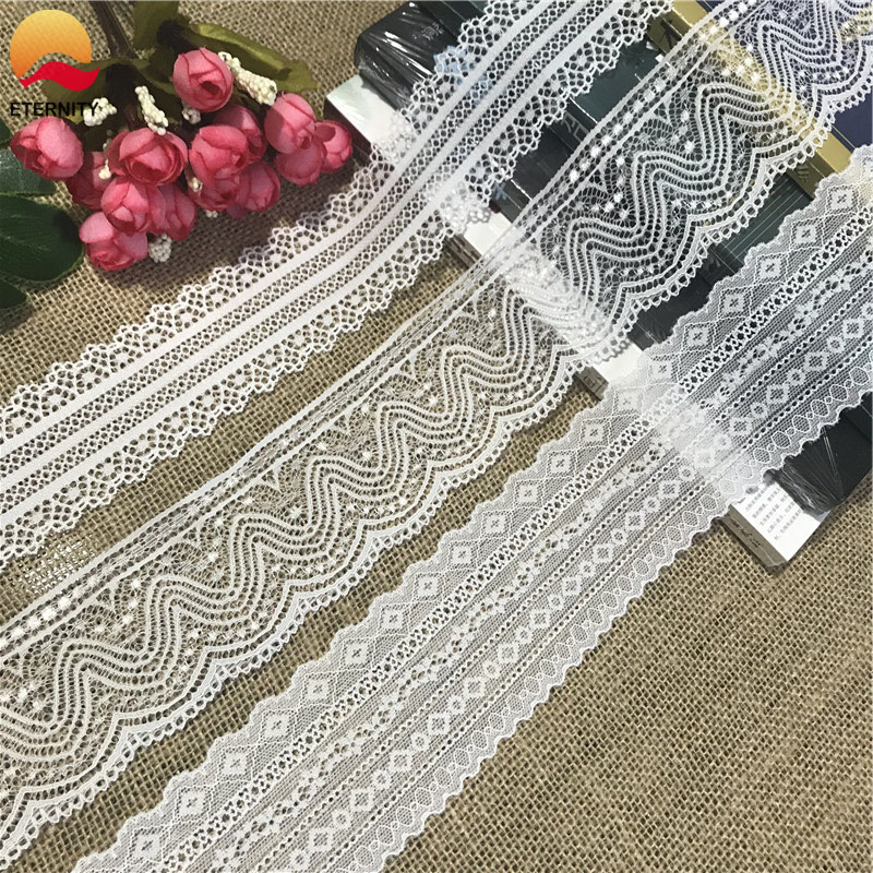 !5-6cm s2153-1 white multi-color knitted lace pure cotton fabric accessories sewing DIY handmade bedding tablecloth curtain flow