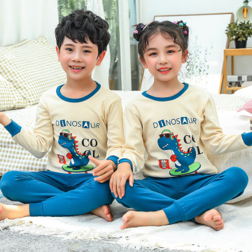 Autumn Children's Pajamas New Girls Boys Sleepwear Nightwear Baby Infant Clothes Animal Cartoon Pajama Sets Cotton Kids Pyjamas