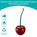 Hot Sale Creative Lovely Cherry Shape Lavatory Brush Toilet Brush & Holder Set,Convenient Toilet WC Bathroom Accessories Set