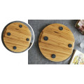 Round Natural Black Slate Western Steak Plates Slate Dinner Plate Kitchen Cheese Pizza Flat Fruit Tray sushi dinner plates