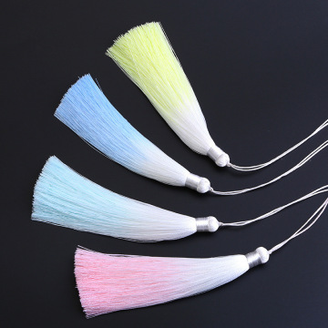 5pcs/Pack 13cm Quietly Elegant Gradual Color Polyester Silk Tassels Fringe DIY Craft Curtains Hang Rope Clothes Trim Accessories