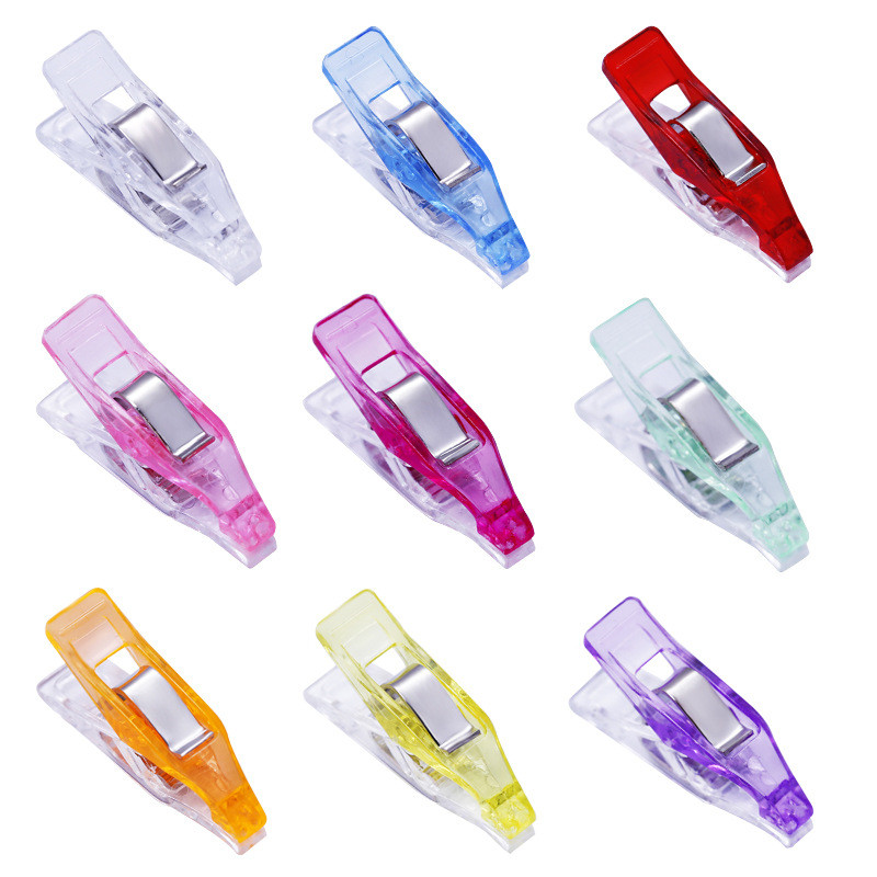 50PCS Sewing Garment Clips Colorful Plastic Clips for Quilting Binding Fabric Paper Clips Sewing Accessories