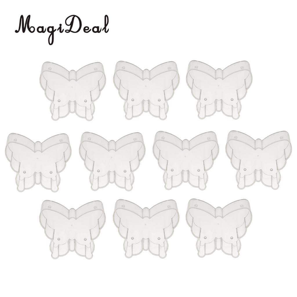 MagiDeal 10x Clear Plastic Tealight Cups Cute Butterfly Molding Candle Mold Wax Containers Holder Homemade Candle Making Supplie