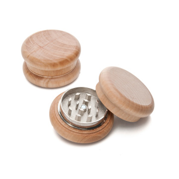 1pcs Dia.53mm 2 Parts Wooden Spice Herb Handle Tobacco Herb Grinders Spice Crusher Grinder Smoking Pipe Accessories