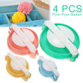 4pcs 4 Sizes Pom Pom Maker Kit DIY Plastic Fluff Ball Weaver Needle Knit Craft Pompon Tool Knitting Tool Sewing Color Random