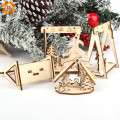 2PCS/Lot DIY Creative Small Hollow Christmas Wooden Ornaments For Home Christmas Party Ornament Decorations Kids Gift Supplies