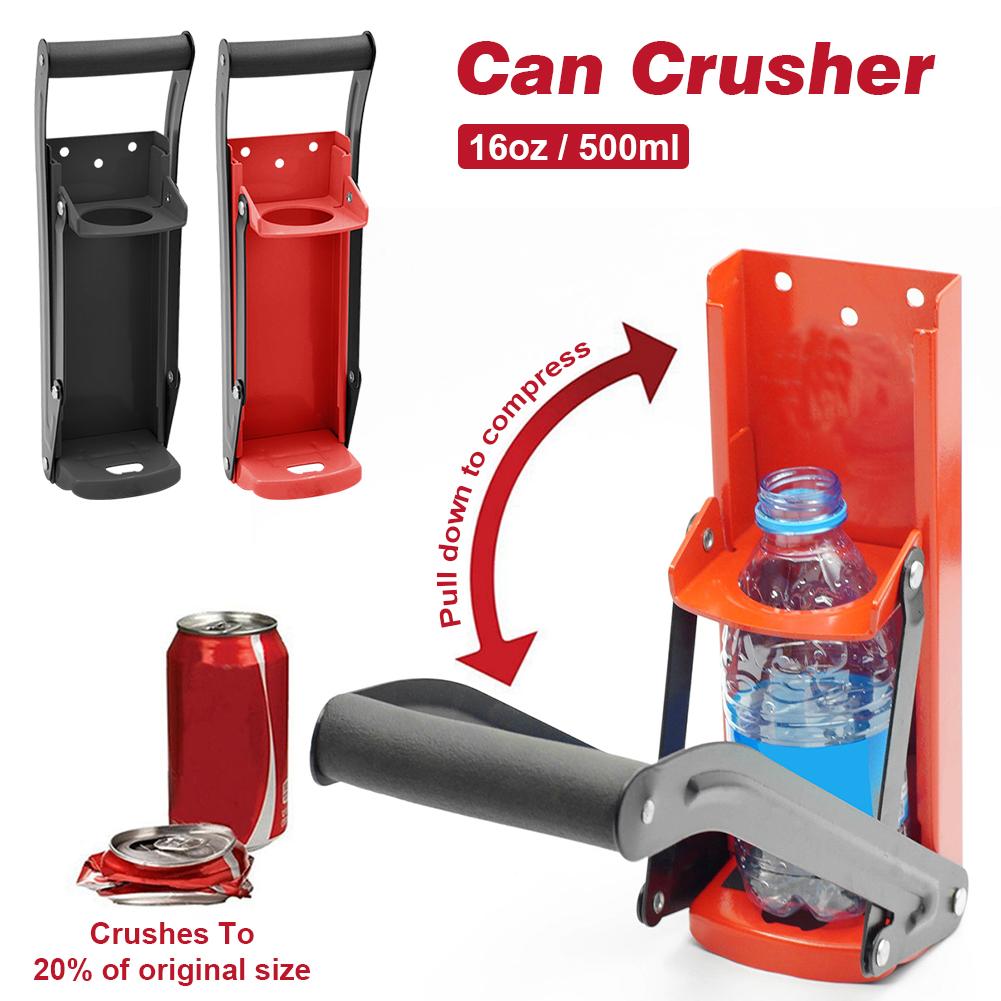 16 Oz Can Crusher Bottle Opener Eco-Friendly Recycling Metal Wall Mounted Hand Push Soda Beer Smasher For Home Kitchen Crusher