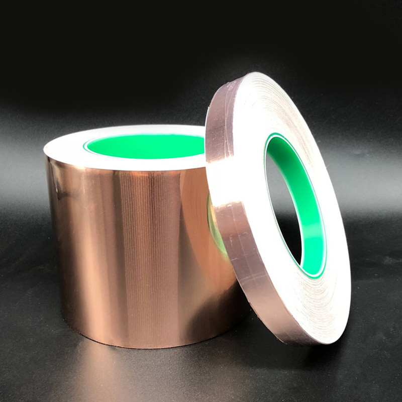 2 sides conductive Brass adhesive tape 0.06mm copper sheet glue backed steel film sheet Shielding signal phone PCB conductivity