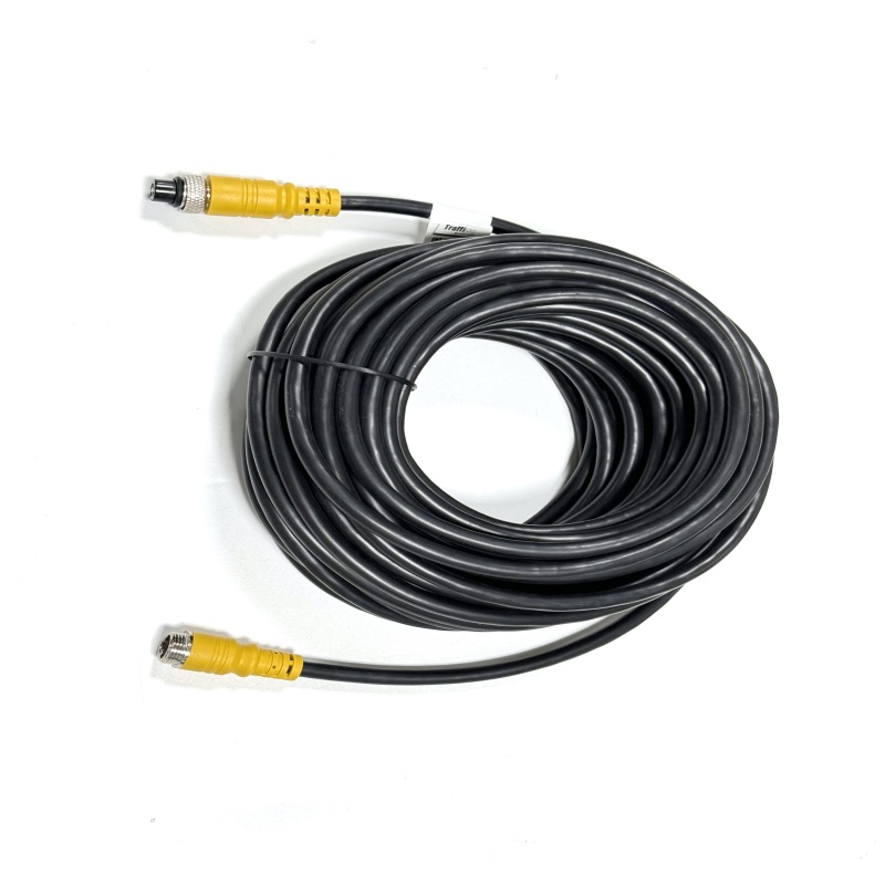 M12 4Pin Male to Female Extension Cable, 15000mm Long Yellow Waterproof Wiring Harness