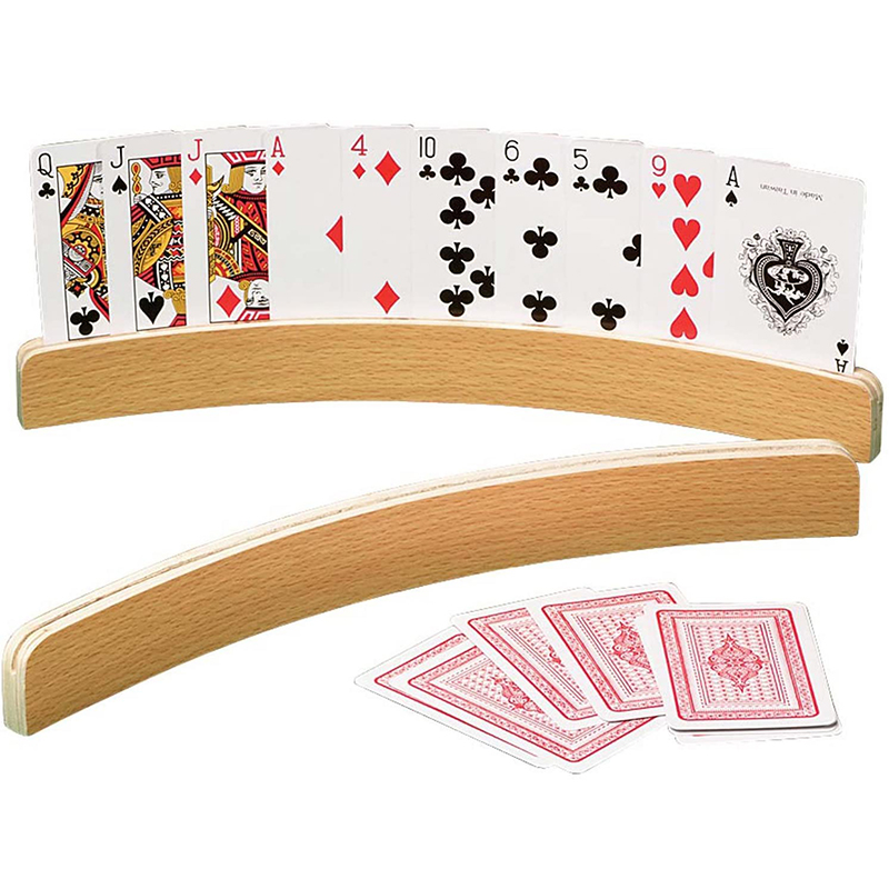 Hot!1Pc Brand New Wooden Playing Card Holder Poker Party Playing Accessories Poker Base Stand