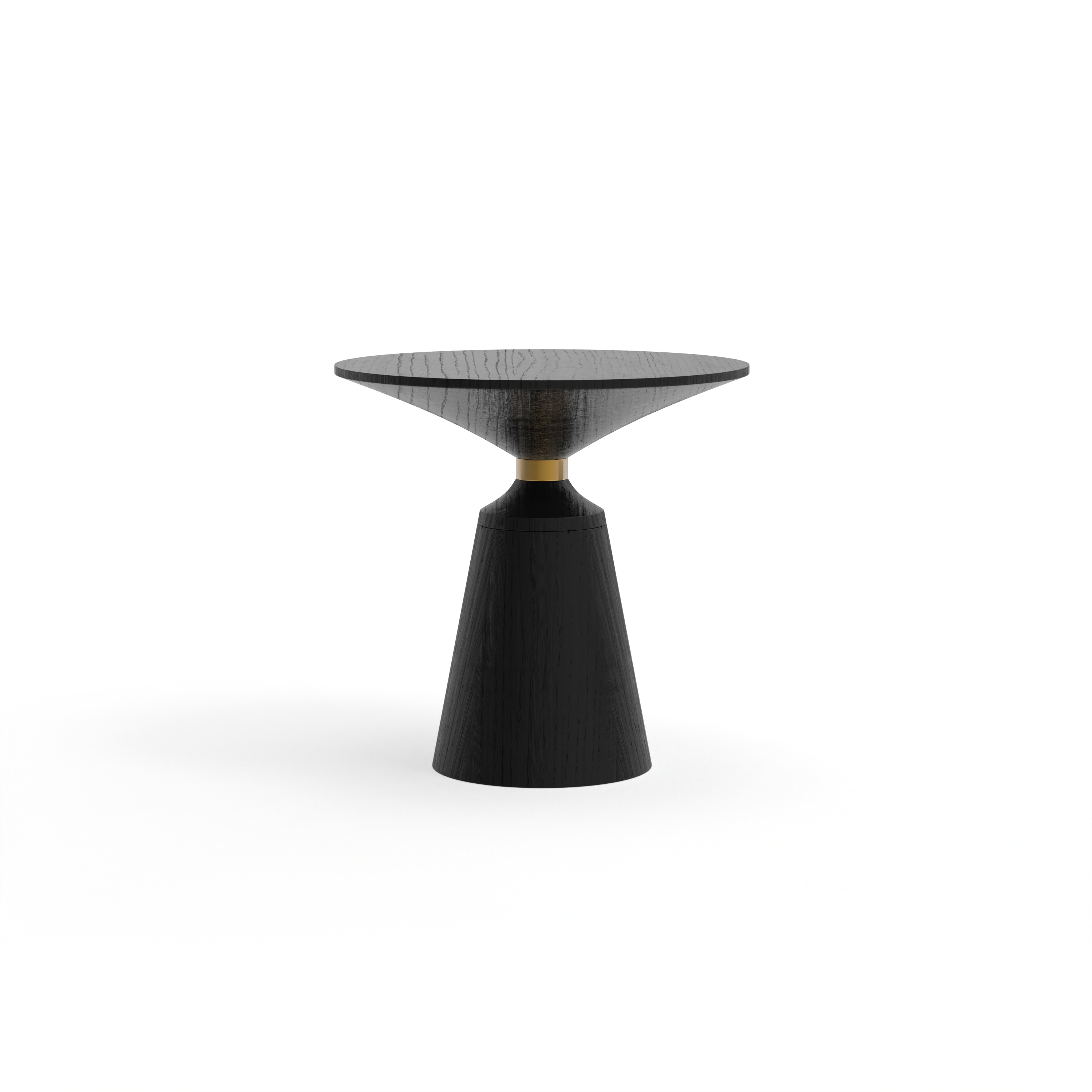 Round Pedestal Tables, Tapered - Base Side Tables, Wooden Top Accent Tables, Metal - Accent Pedestal Tables, Minimalist Side Tables, Sculptural Accent Tables, Blackened Wood Tables