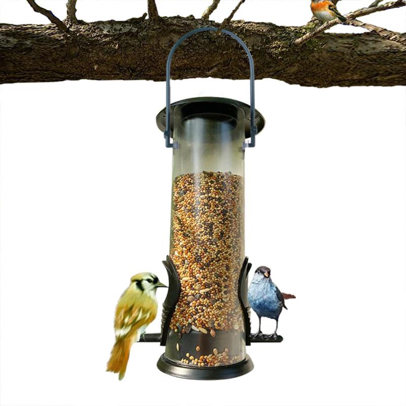 Plastic Bird Feeder Outdoor Feeding Portable Wild Birds Supplies Pet Products Park Garden Tree Container Suministros para aves