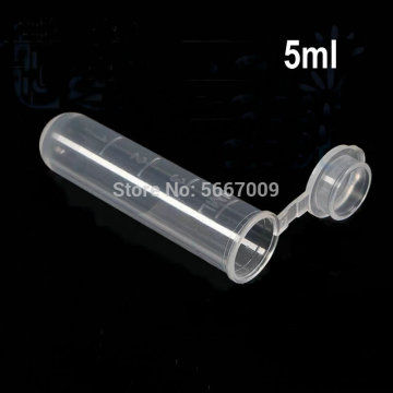 300pcs/lot 5ml plastic round-bottom Laboratory Sample Vial PP centrifuge tube with joint cap