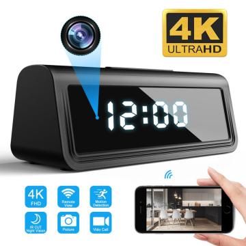 4K Clock Camera Wireless WIFI Micro Cam IR Night View Alarm Camcorder Digital Clock Video Mini Camera DVR Hidden TF Card