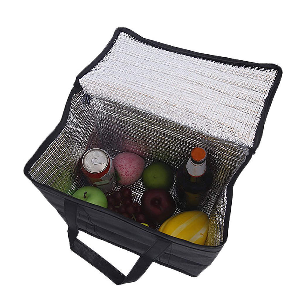 Portable Thermal Insulated Lunch Pouch Folding Picnic Bag Tote Cooler Ice Packed