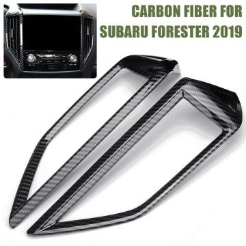 2 Pcs Carbon Fiber Air Outlet Cover Trim Scratch Prevention Wear-Resistant Car Modified Parts Decorate For Subaru Forester 2019