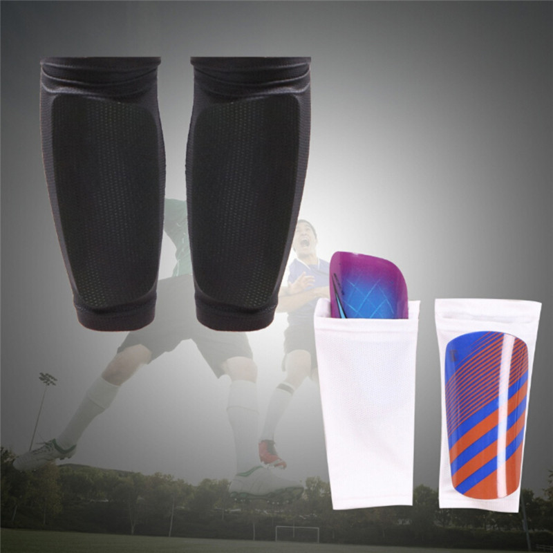 1 Pair Durable Polyester Fiber Soccer Shin Guards Practical Adult Children Football Protective Shin Guard Leg Support Sleeves