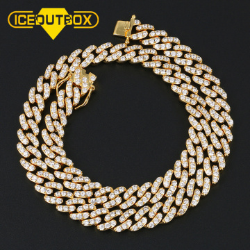 10mm Iced Miami Cuban Chain Necklace Copper Material Cubic Zircon Charm Iced Out Micro Pave Hip Hop Jewelry Top Drop Shipping
