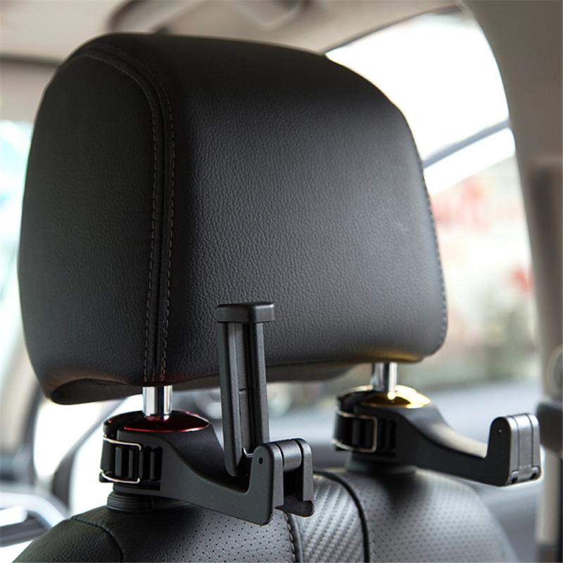 Car Hanger Hook With Phone Holder Car Seat Back Hanger For Handbag Grocery Organizer Auto Fastener Clips Interior Accessories
