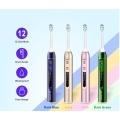 Aluminum Alloy Rechargeable Sonic Electric Tooth brush with Replacement Toothbrush Heads 12 Modes Washable Whitening Adult IPX7