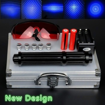 High Power 2w Lengthen Blue Laser Pointers 450nm Lazer sight Flashlight Burning Match/Burn light cigars/candle/ Hunting