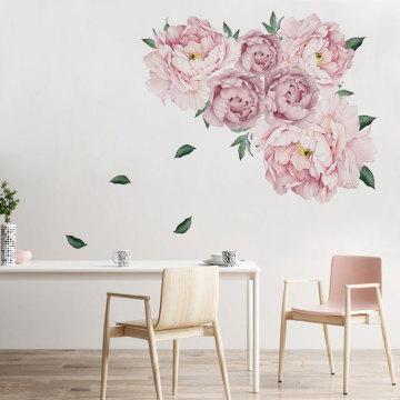 Sweet pink peony flower Wall stickers for kids room living room furniture stickers home decor wall decal home decor