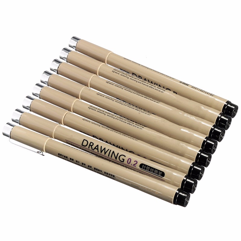 1 PC The Best Quality Black Technical Graphic Fine Line Drawing Pen Sketch Ink Marker Pens 0.05-0.8mm For Hook Line Painting Pen
