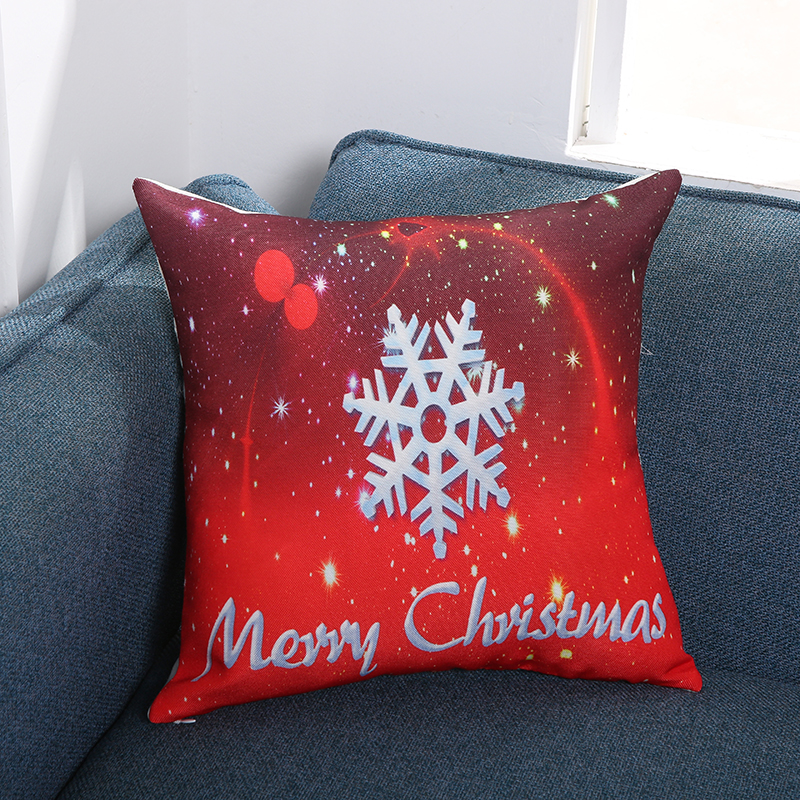 New Cushion Cover Christmas Atmosphere Printing Outdoor Waterproof Pillow Cover Sofa Seat Family Decoration 35 Cm ×35 Cm