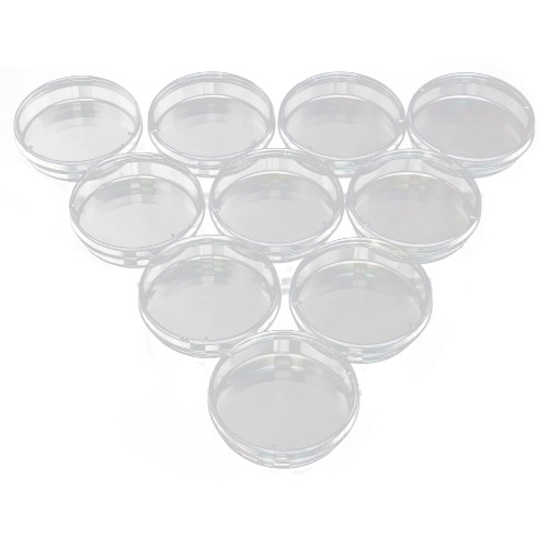 SOSW-10Pcs Sterile Petri Dishes w/Lids for Lab Plate Bacterial Yeast 55mm x 15mm