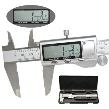 Stainless steel digital metric / inch / fractional cursor digital caliper electronic micrometer measurement tool