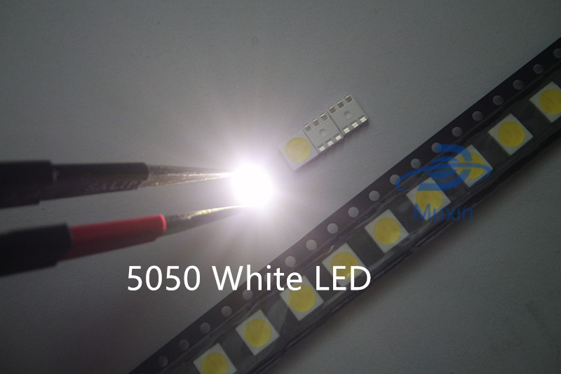 1000PCS/LOT White Light 5050 SMD LED Diode Super Bright 5050 LED New
