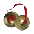 1 Pair Copper Cymbal Hand Percussion Instruments Traditional Chinese Gong with Finger Rope Musical Toys