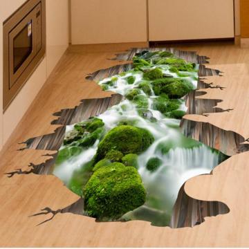 Floor Wall Sticker 3D Removable Decals Wallpaper For Room Home Decoration Waterfall #