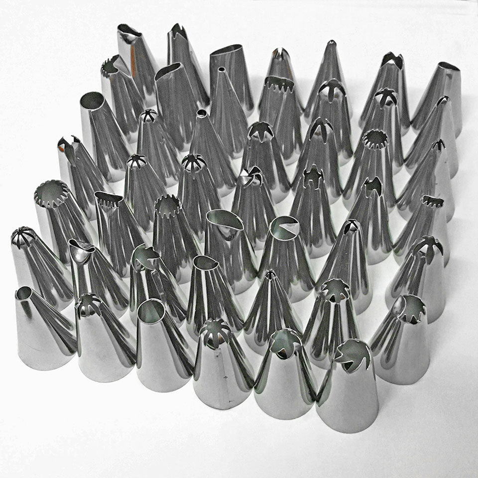 48Pcs Cake Decorating Nozzles Sets Cream Pastry Icing Piping Tool Fondant Confectionery Tip Spout Stainless Steel Baking Nozzle